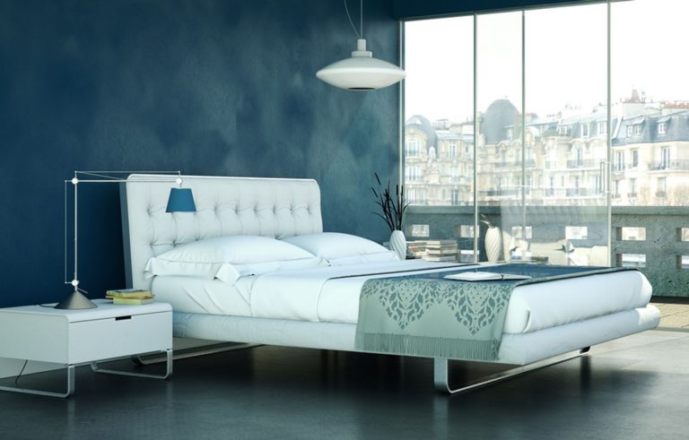 modernes Schlafzimmer in Stadtwohnung
