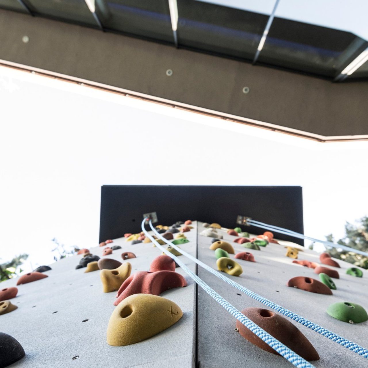 Blick auf die Kletterwand im Kids-&Jugendclub